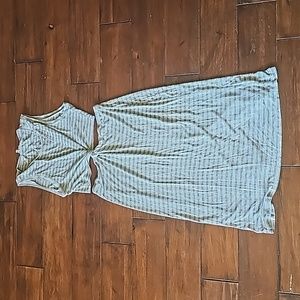 Grey striped cutout dress